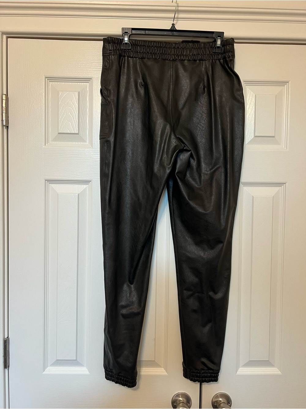 SPANX Black Faux Leather Jogger Pants - Picture 3 of 3